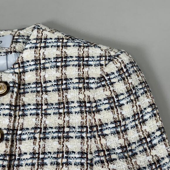 VERONICA BEARD Bentley Tweed Jacket Sz-2 Ivory/Camel 2406TW6810474 - Picture 6 of 16